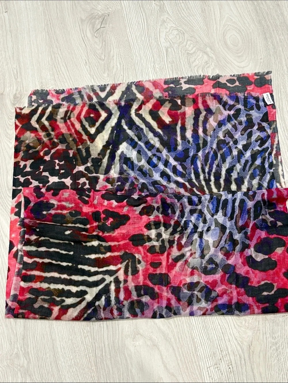 Women’s Multicolor Animal Print Scarf- Pink/Black